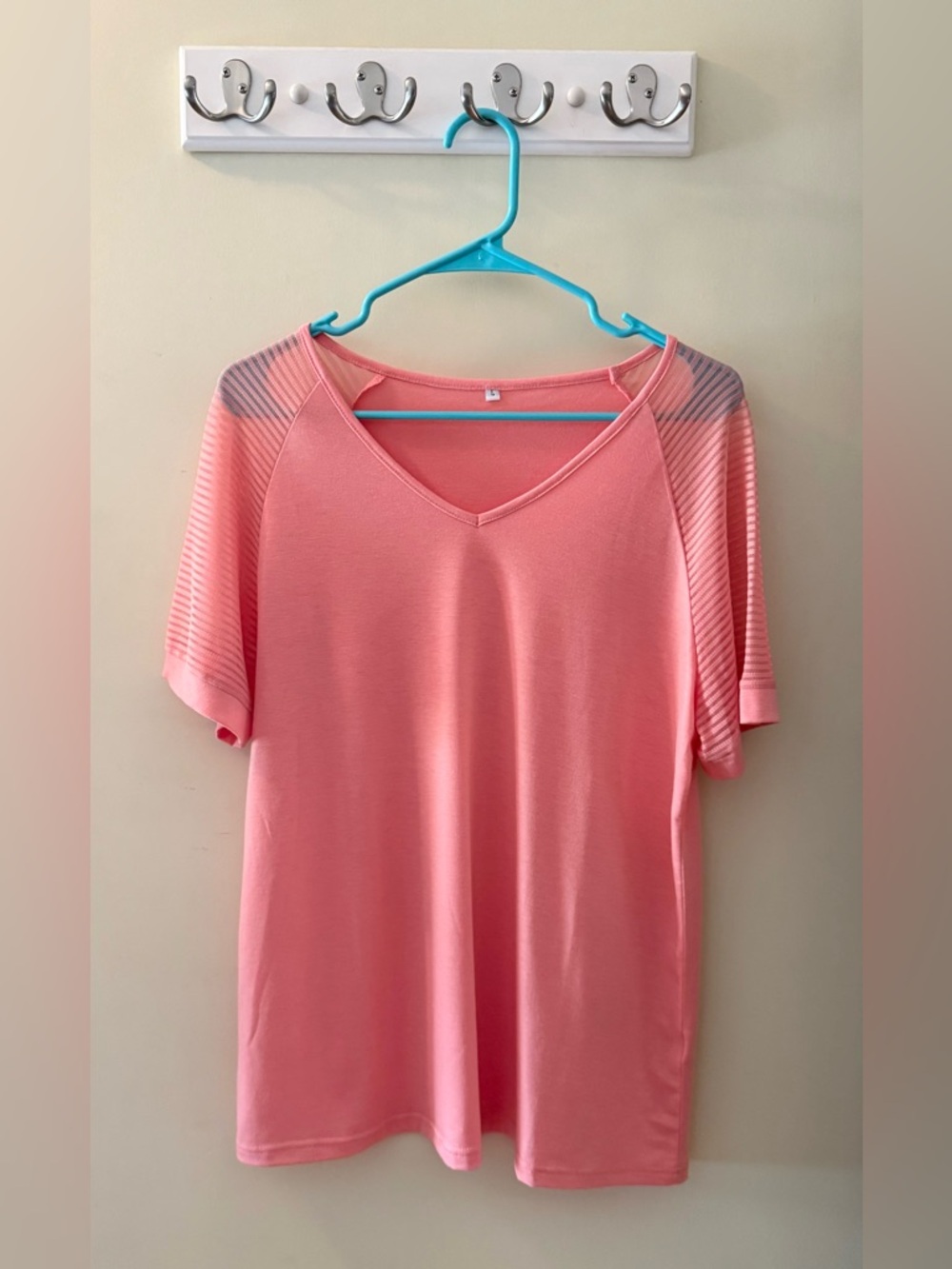 Women's Coral V-Neck Top
